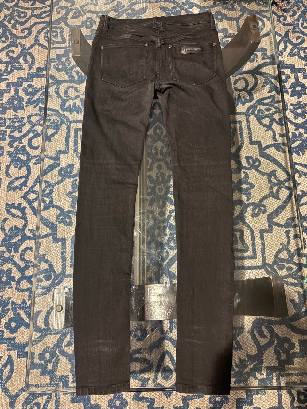 Burberry black designer skinny jeans
